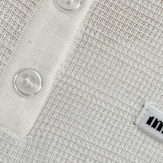 MIUMIU 26S SHORT-SLEEVED KNIT POLO SHIRT STYLE 1065