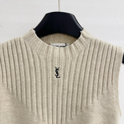 YSL 26S SLEEVELESS MOCK NECK KNIT TOP 492