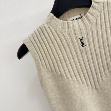 YSL 26S SLEEVELESS MOCK NECK KNIT TOP 492