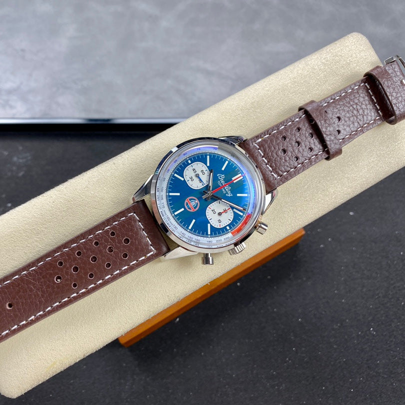 TOP TIME B01 SHELBY COBRA STEEL CASE BLUE MIX WHITE DIAL