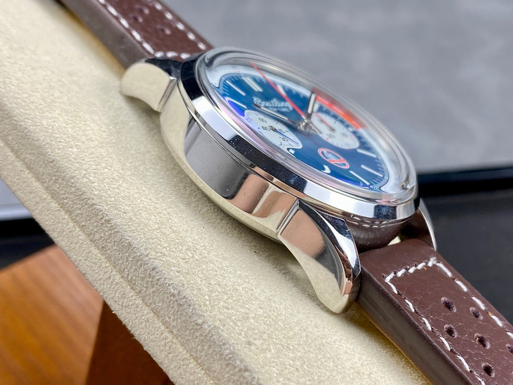 TOP TIME B01 SHELBY COBRA STEEL CASE BLUE MIX WHITE DIAL