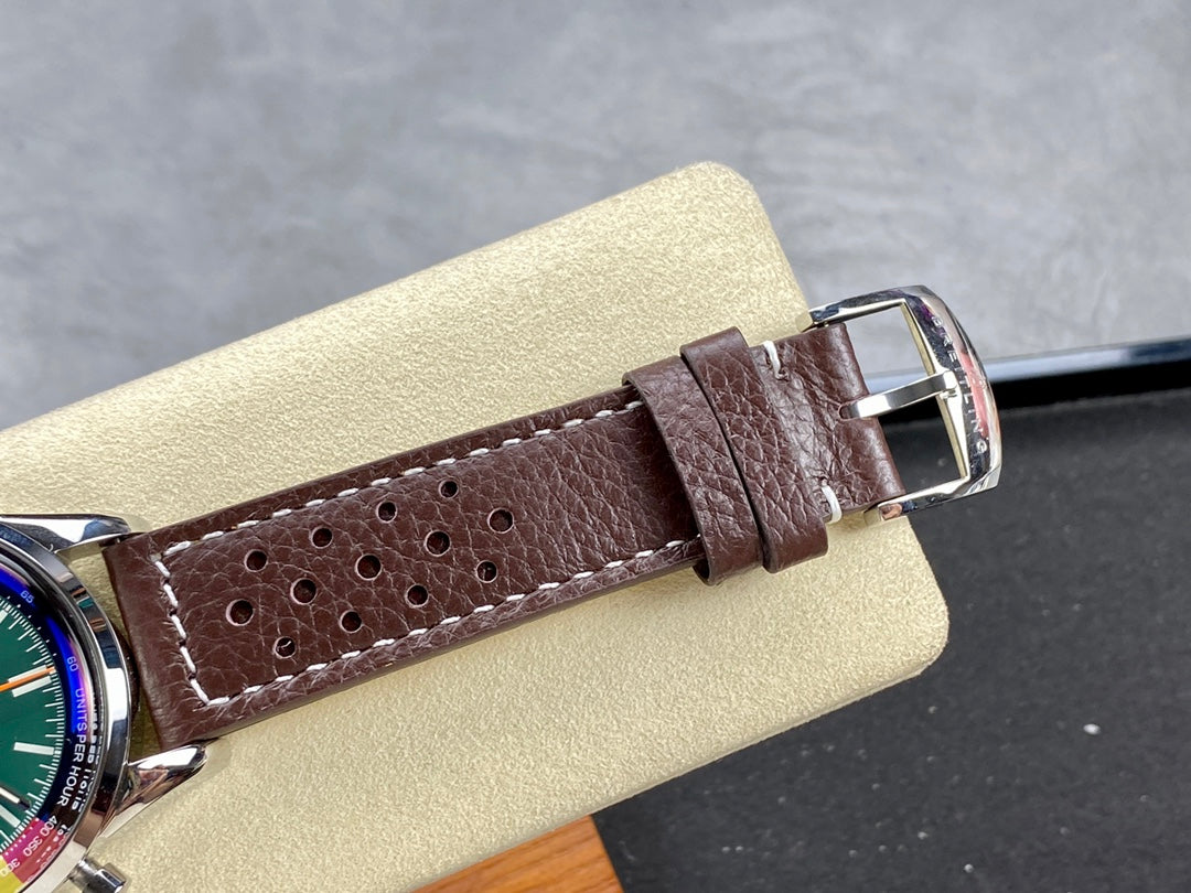 TOP TIME B01 FORD MUSTANG STEEL CASE BROWN CALFSKIN STRAP