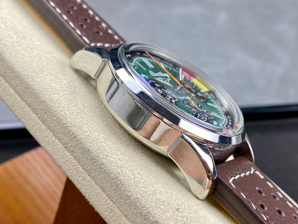 TOP TIME B01 FORD MUSTANG STEEL CASE BROWN CALFSKIN STRAP