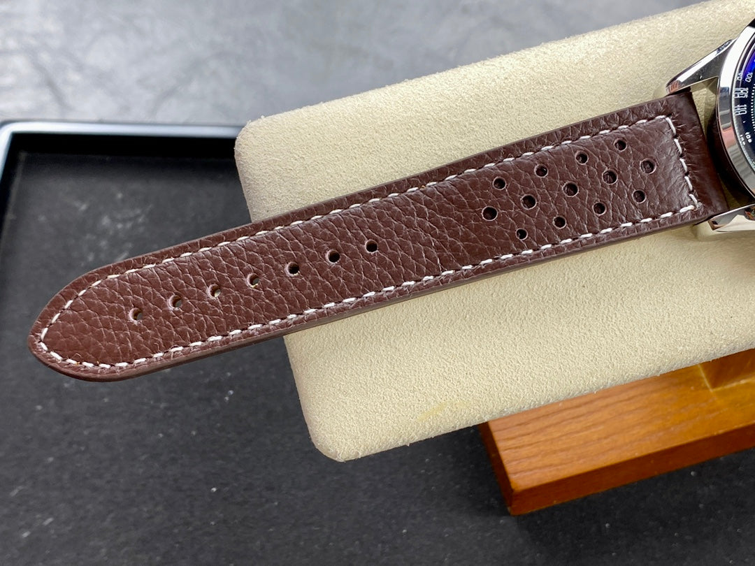 TOP TIME B01 FORD MUSTANG STEEL CASE BROWN CALFSKIN STRAP