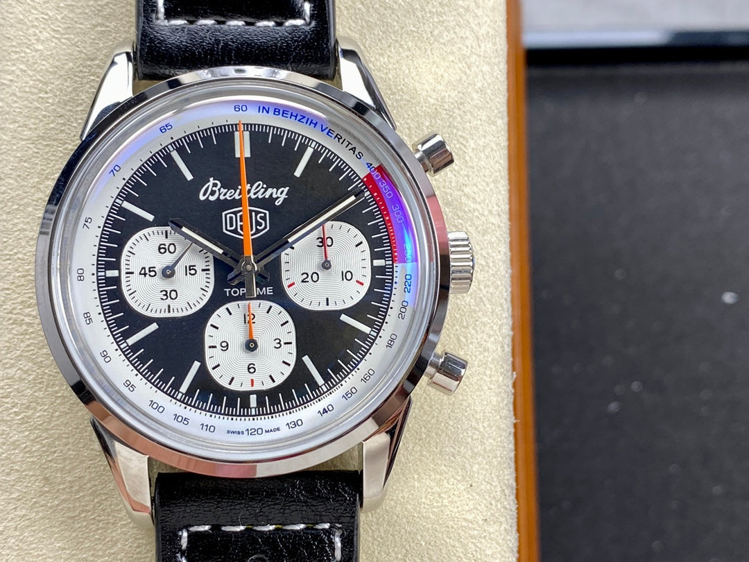 TOP TIME B01 DEUS STEEL CASE BLACK MIX WHITE DIAL