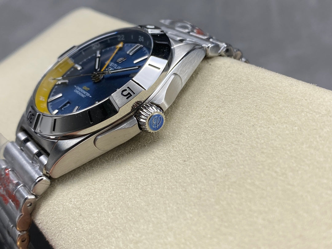 CHRONOMAT AUTOMATIC GMT 40 ALL STEEL BLUE MIX YELLOW DIAL