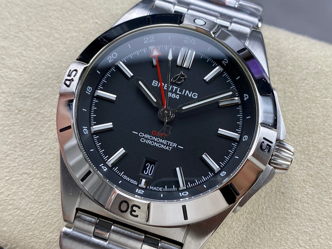 CHRONOMAT AUTOMATIC GMT 40 ALL STEEL BLACK DIAL