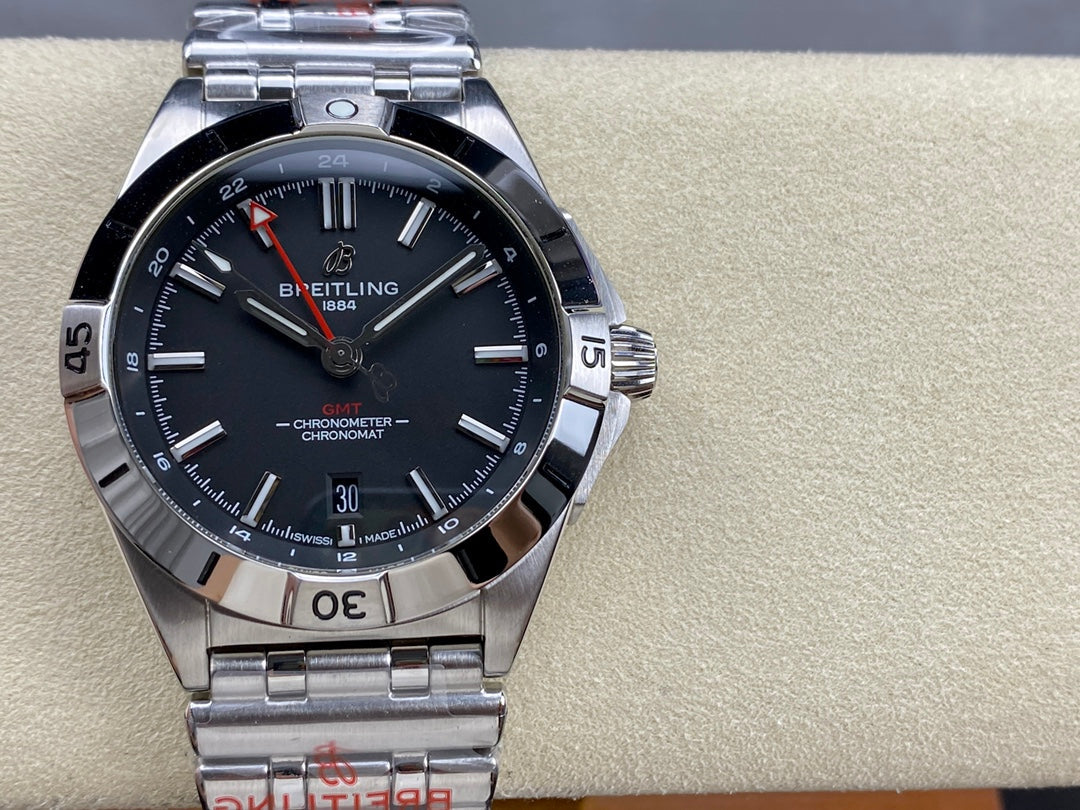 CHRONOMAT AUTOMATIC GMT 40 ALL STEEL BLACK DIAL