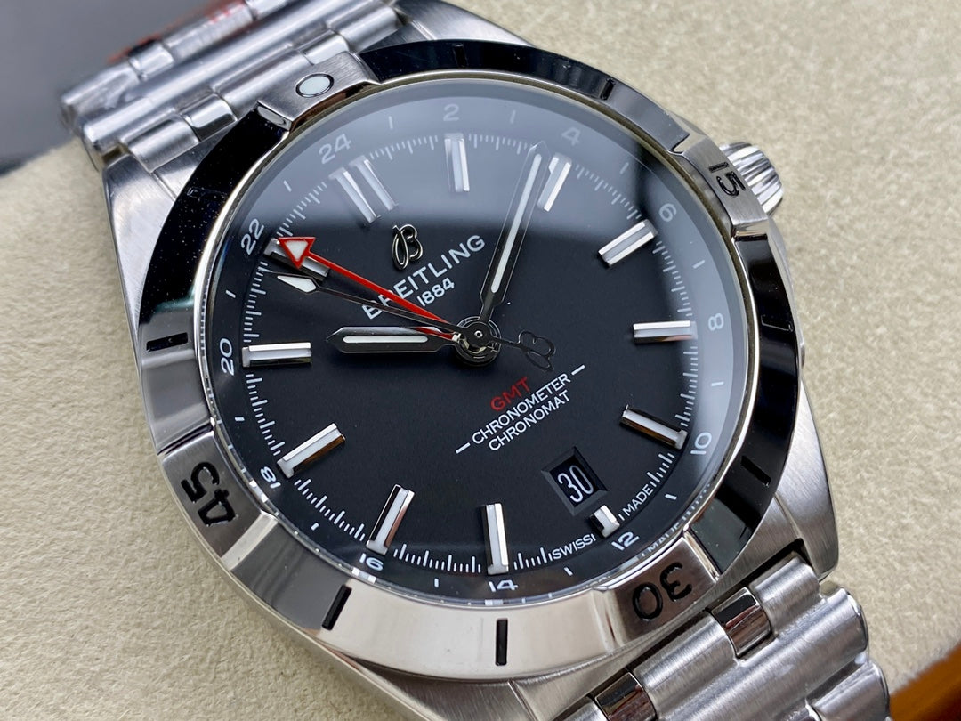 CHRONOMAT AUTOMATIC GMT 40 ALL STEEL BLACK DIAL