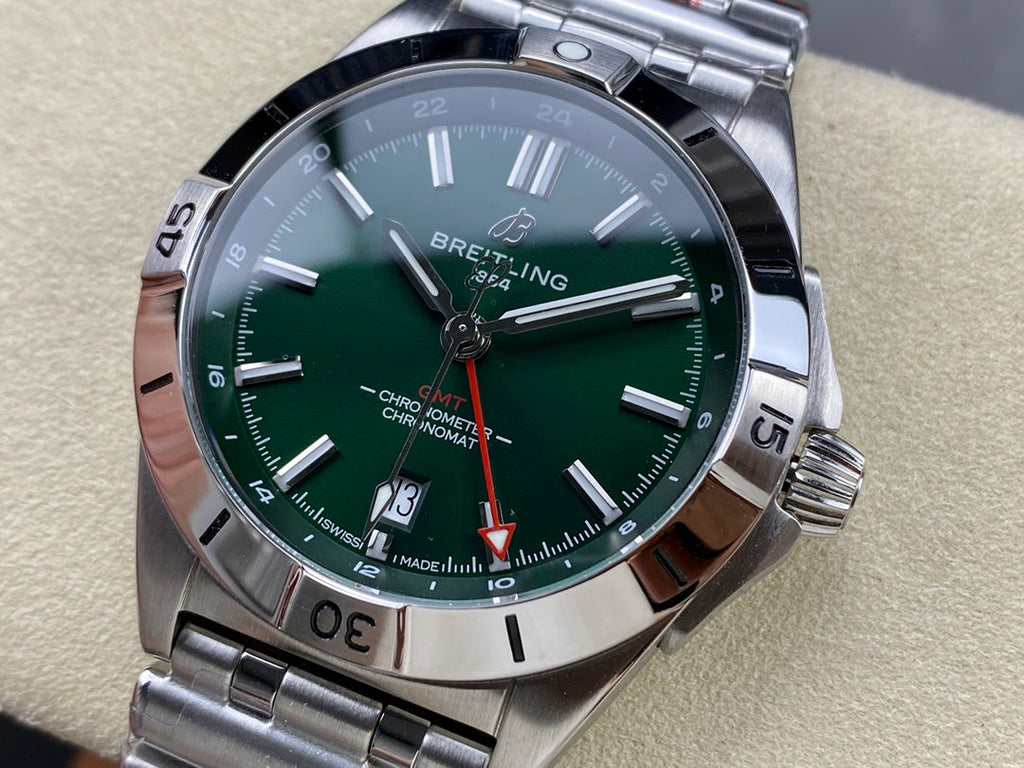 CHRONOMAT AUTOMATIC GMT 40 ALL STEEL DARK GREEN DIAL