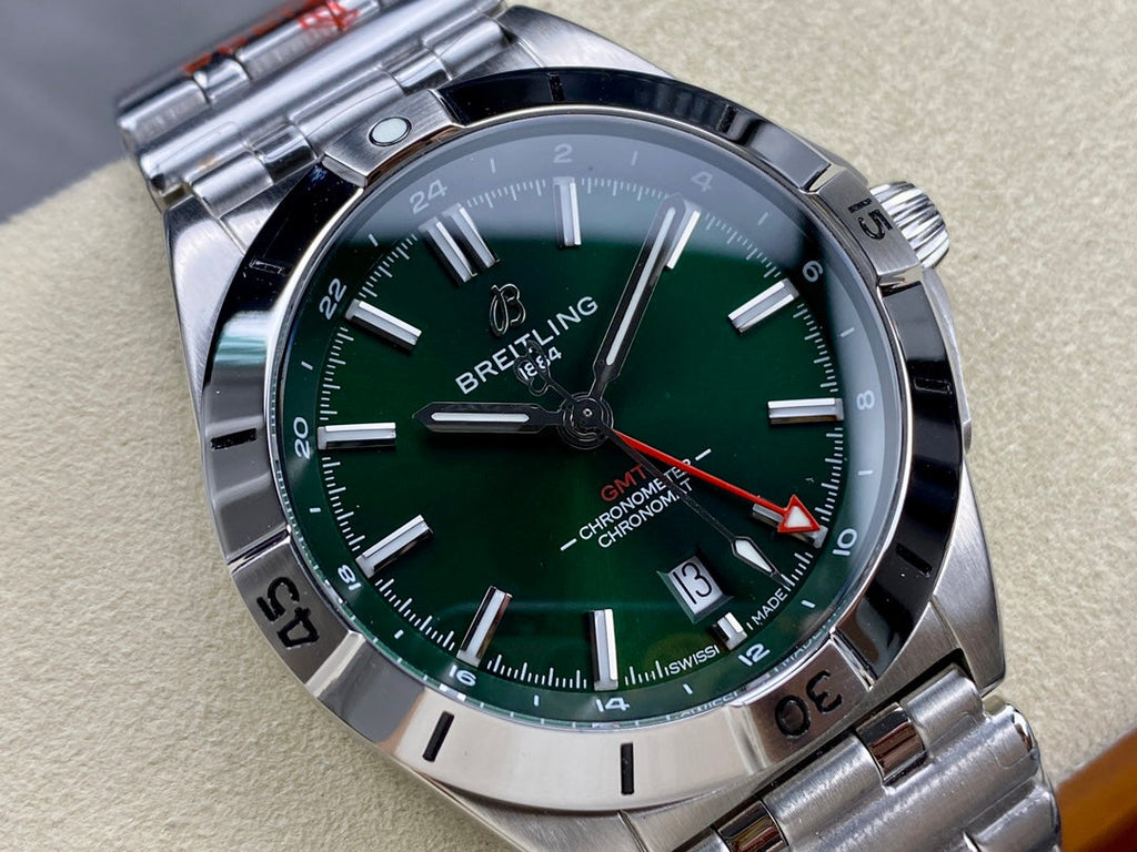 CHRONOMAT AUTOMATIC GMT 40 ALL STEEL DARK GREEN DIAL