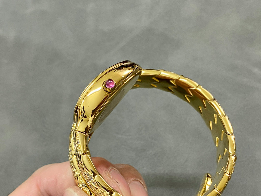 SERPENTI TUBOGAS QUARTZ YELLOW GOLD WHITE DIAL