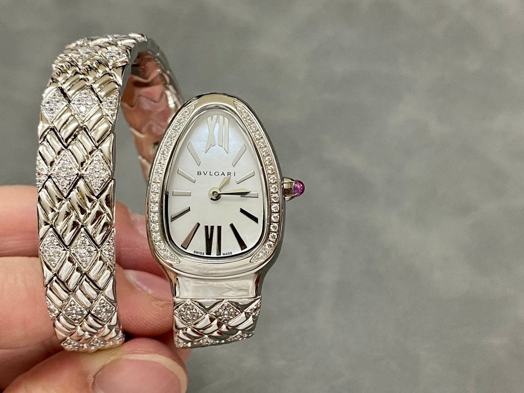 SERPENTI TUBOGAS QUARTZ WHITE GOLD WHITE DIAL