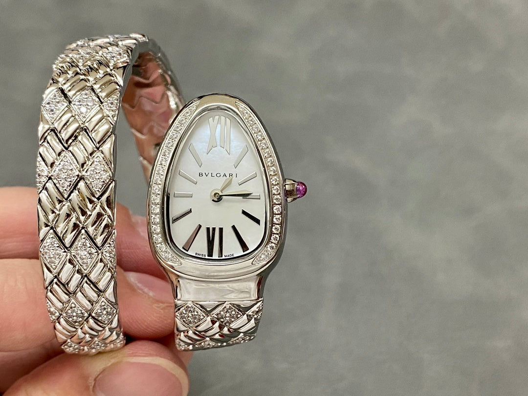 SERPENTI TUBOGAS QUARTZ WHITE GOLD WHITE DIAL