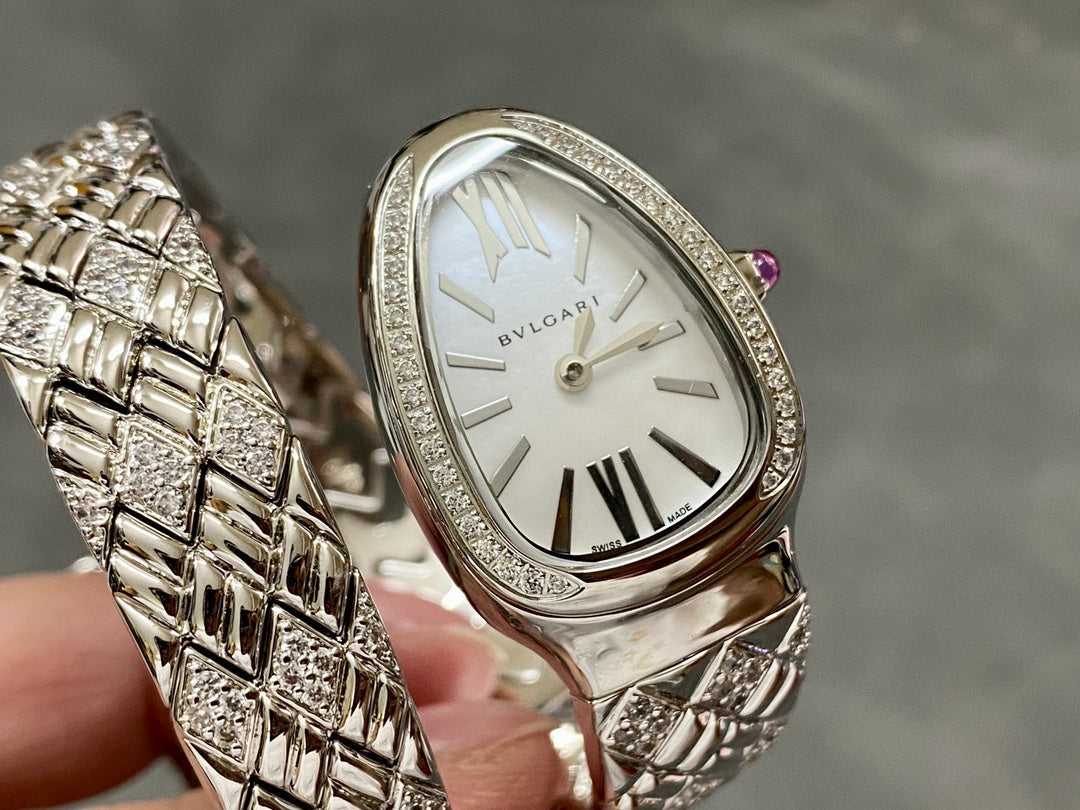 SERPENTI TUBOGAS QUARTZ WHITE GOLD WHITE DIAL