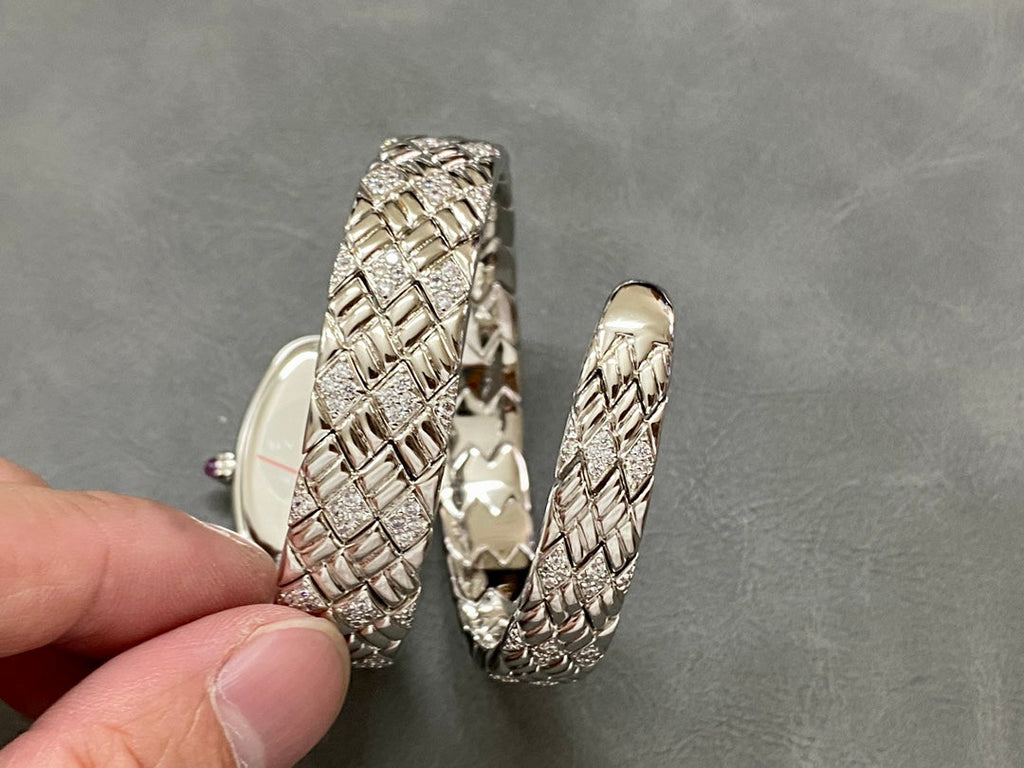 SERPENTI TUBOGAS QUARTZ WHITE GOLD WHITE DIAL