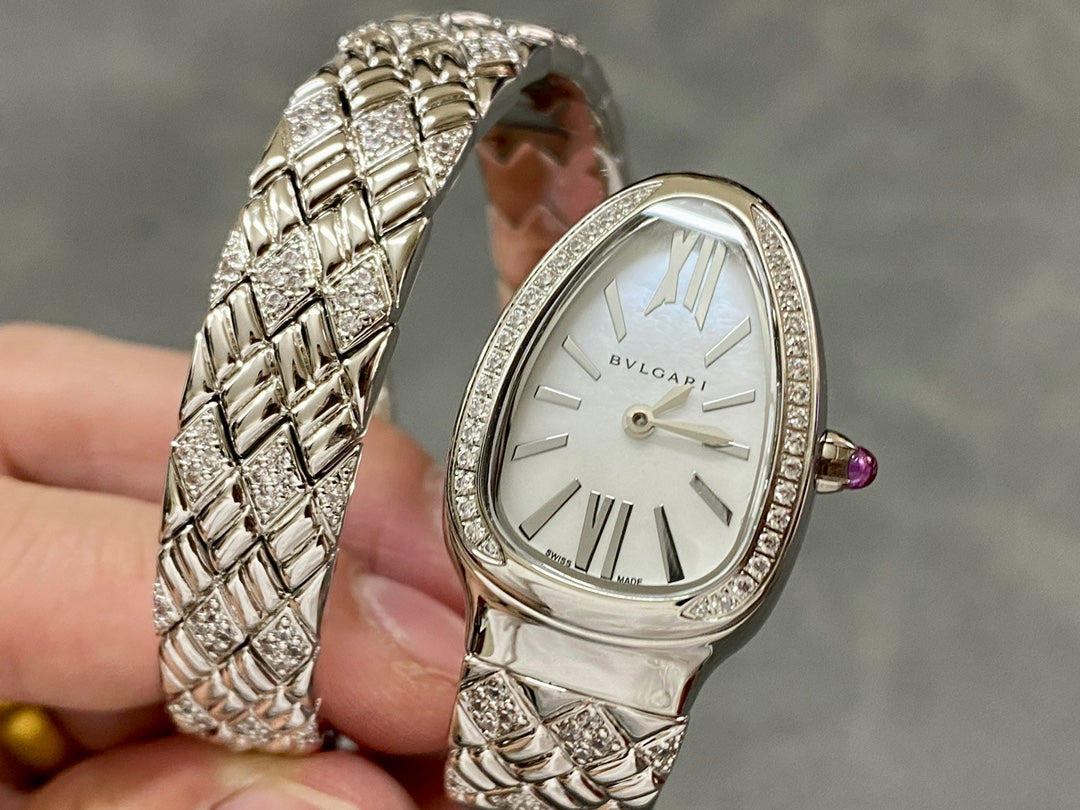 SERPENTI TUBOGAS QUARTZ WHITE GOLD WHITE DIAL