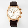 PORTUGIESER CHRONOGRAPH CLASSIC 42 MM GOLD CASE WITH BROWN LEATHER STRAP