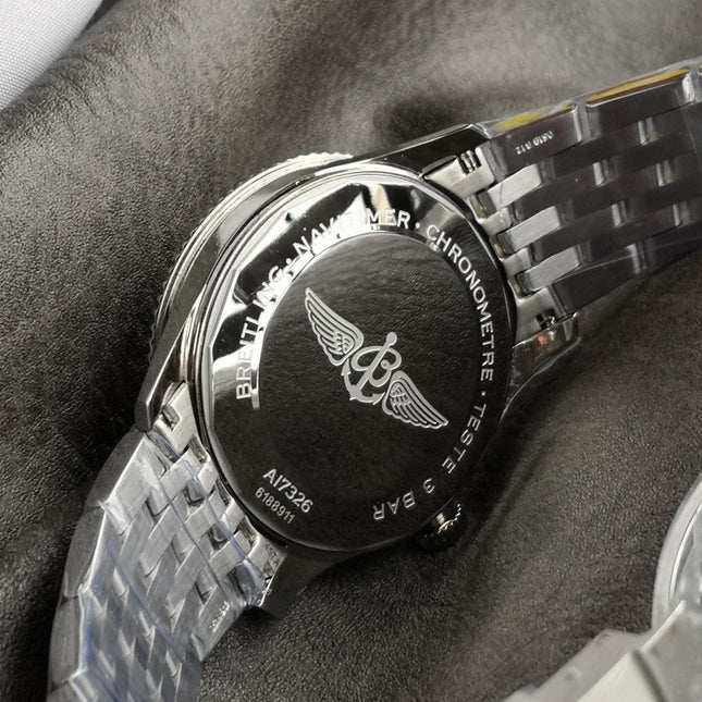 NAVITIMER AUTOMATIC 41 STEEL BEZEL BLACK AND WHITE DIAL
