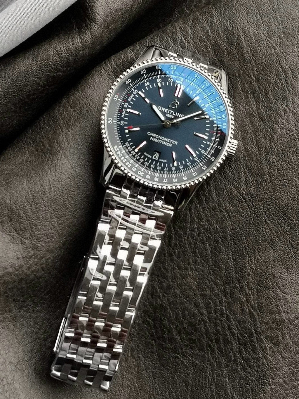 NAVITIMER AUTOMATIC 41 STEEL BEZEL MIDNIGHT BLUE DIAL