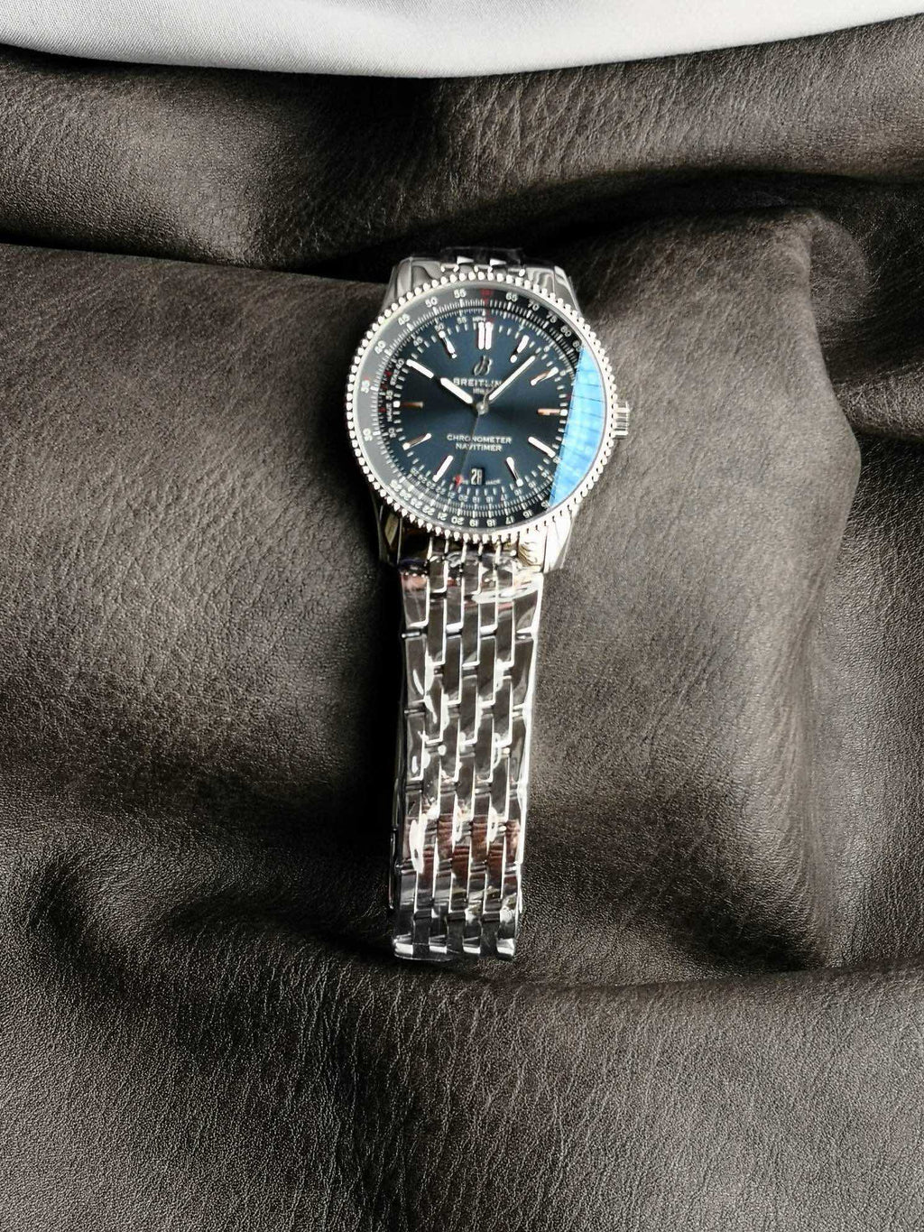 NAVITIMER AUTOMATIC 41 STEEL BEZEL MIDNIGHT BLUE DIAL