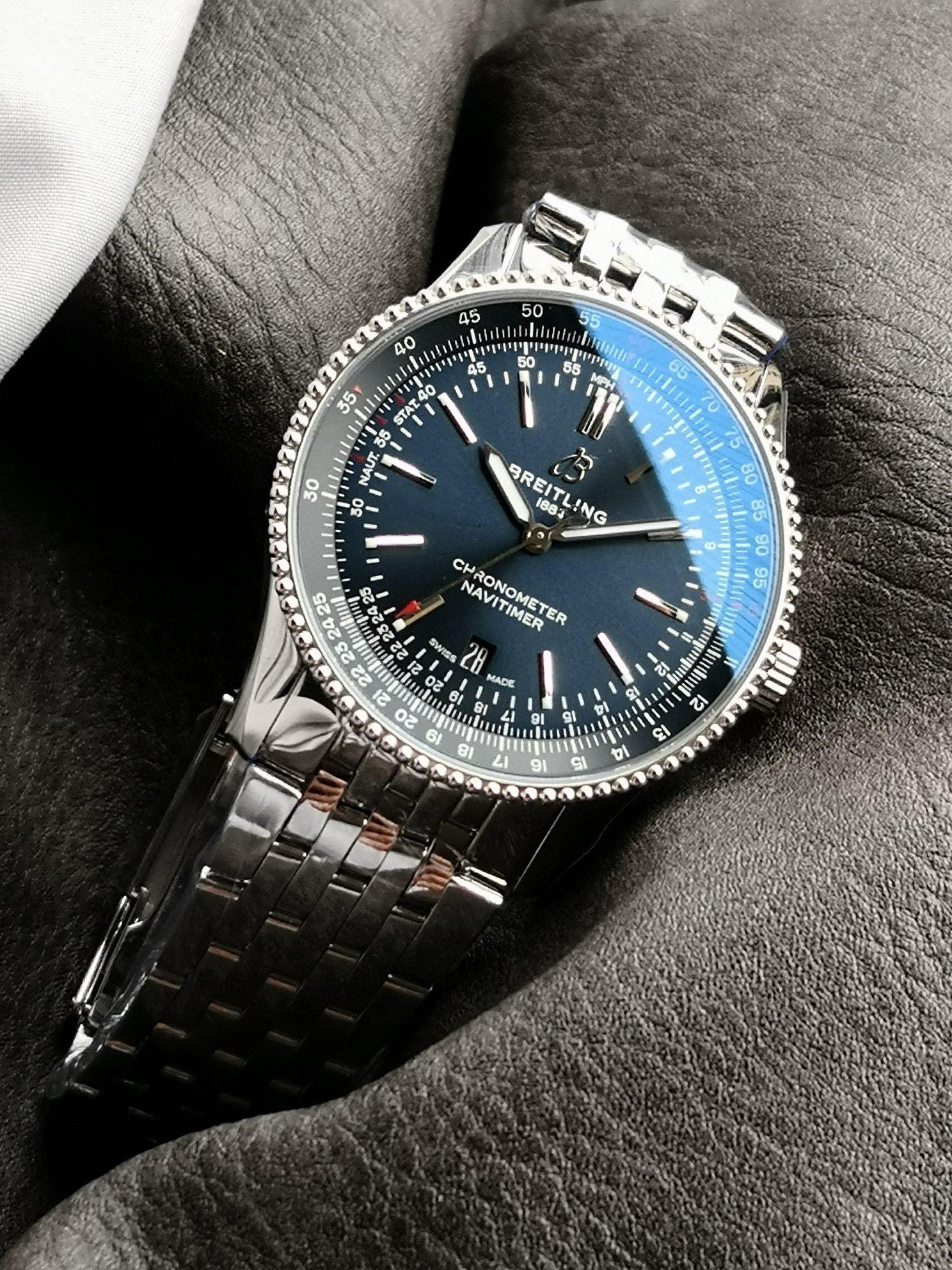 NAVITIMER AUTOMATIC 41 STEEL BEZEL MIDNIGHT BLUE DIAL
