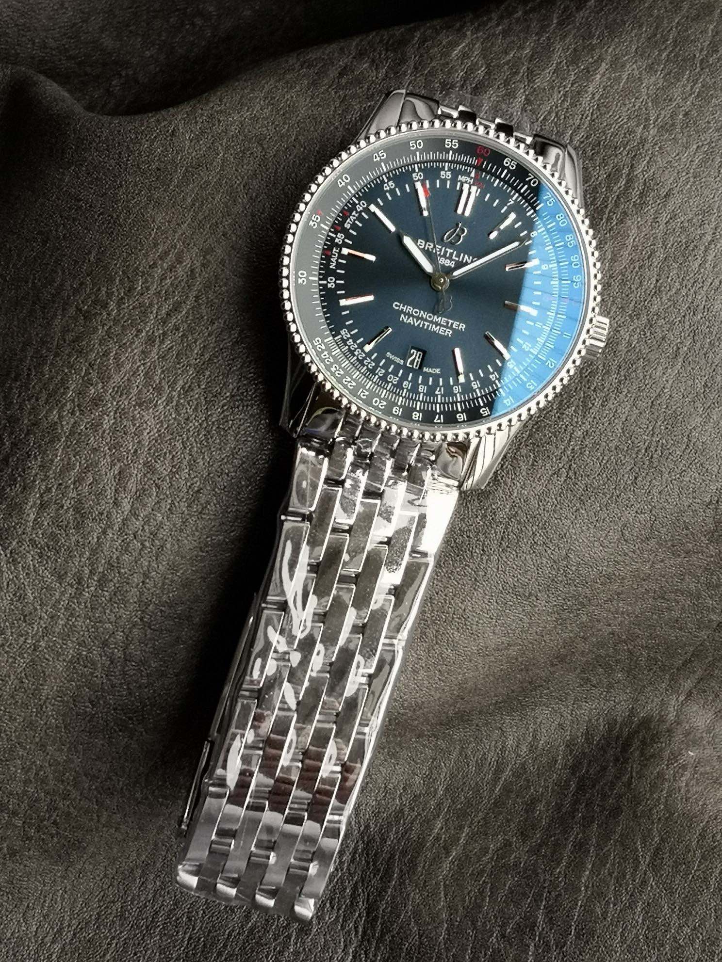 NAVITIMER AUTOMATIC 41 STEEL BEZEL MIDNIGHT BLUE DIAL