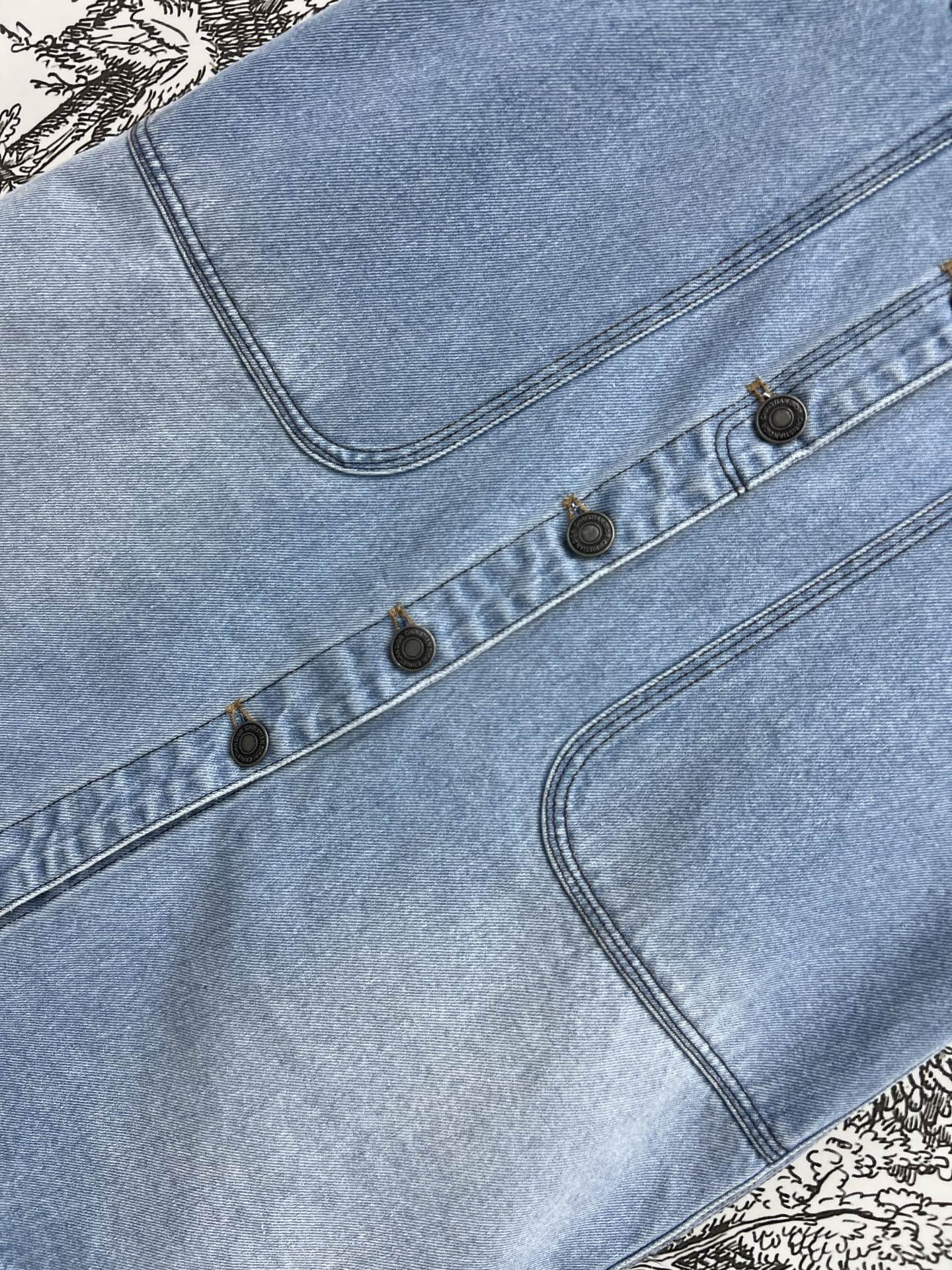 JEAN SKIRT DENIM JACQUARD DUSTY BLUE 266730
