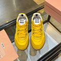 MIUMIU 26S SNEAKERS IN YELLOW FABRIC AND SUEDE