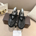 ALAIA 26S MESH FLATS IN BLACK SUEDE