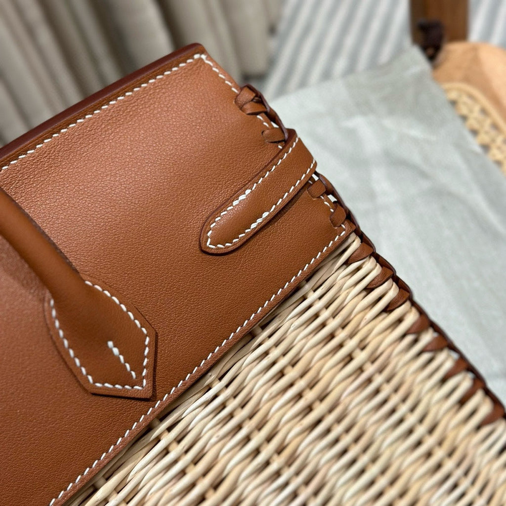 HM BIRKIN PICNIC 25 CM IN CAMEL CALFSKIN SILVER HARDWARE