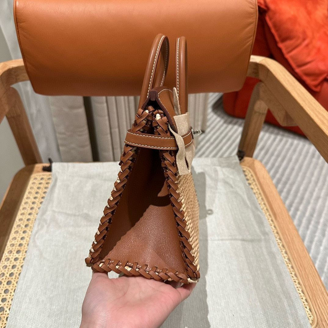 HM BIRKIN PICNIC 25 CM IN CAMEL CALFSKIN SILVER HARDWARE