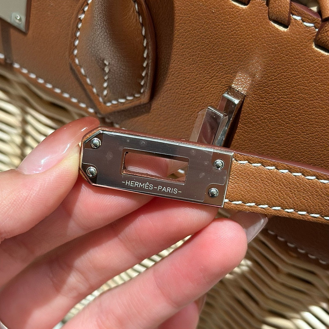 HM BIRKIN PICNIC 25 CM IN CAMEL CALFSKIN SILVER HARDWARE