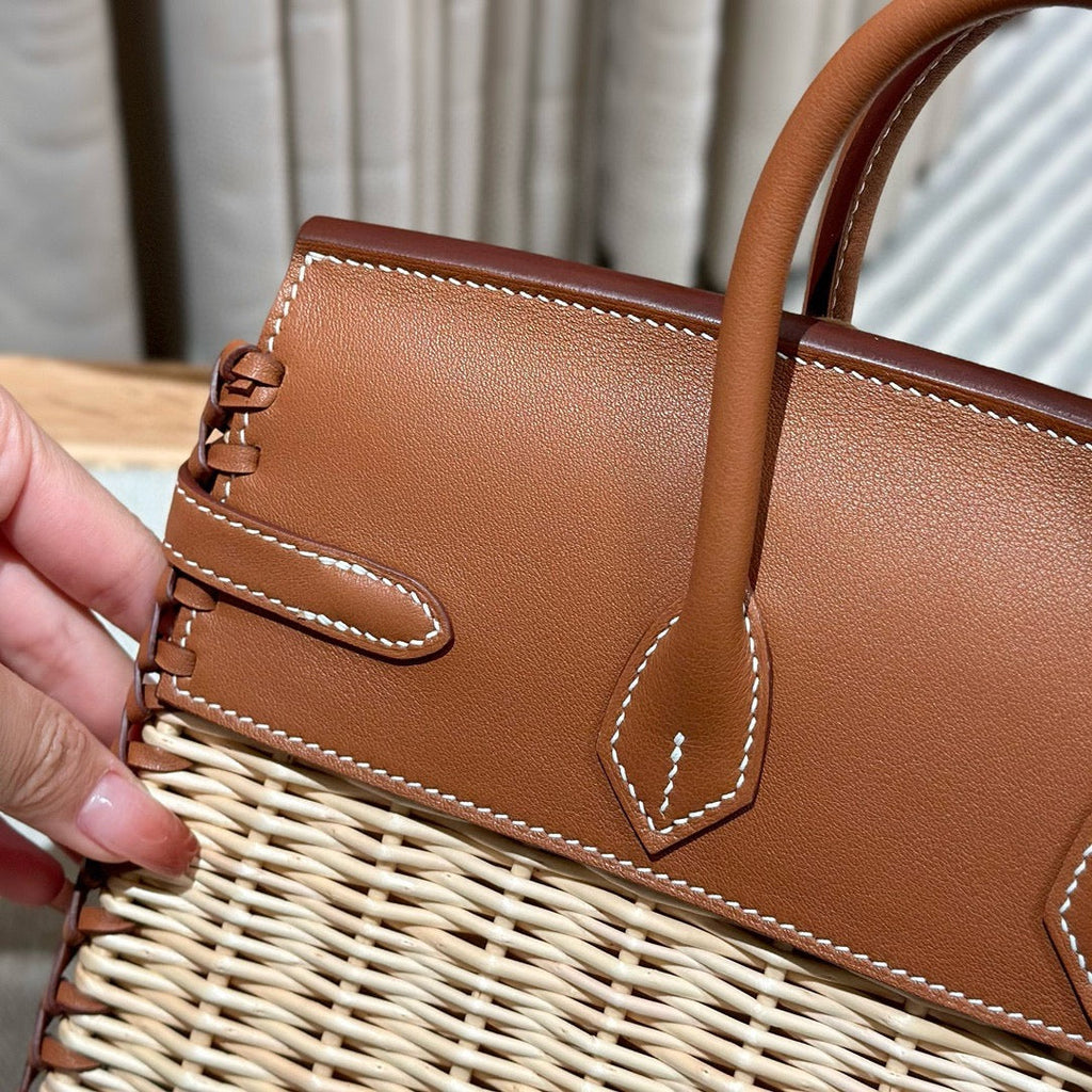HM BIRKIN PICNIC 25 CM IN CAMEL CALFSKIN SILVER HARDWARE