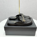 CC FLAT MULE 25S IN BLACK CALFSKIN STYLE 2