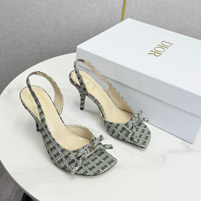 DIOR 26S HIGH-HEEL BACK-STRAP SHOES IN MULTICOLOR FABRIC