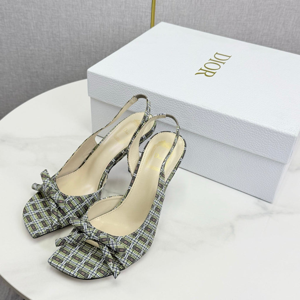 DIOR 26S HIGH-HEEL BACK-STRAP SHOES IN MULTICOLOR FABRIC