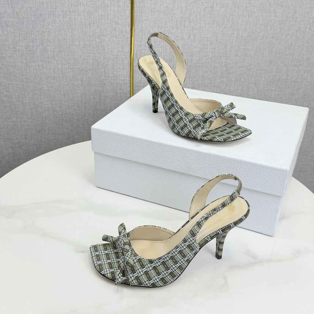 DIOR 26S HIGH-HEEL BACK-STRAP SHOES IN MULTICOLOR FABRIC