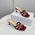 DIOR 26S 30 MONTAIGNE HIGH-HEELED IN BURGUNDY RED CALFSKIN GOLD HARDWARE