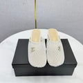 CHANEL 26S MESH HIGH HEEL MULES IN WHITE LAMBSKIN