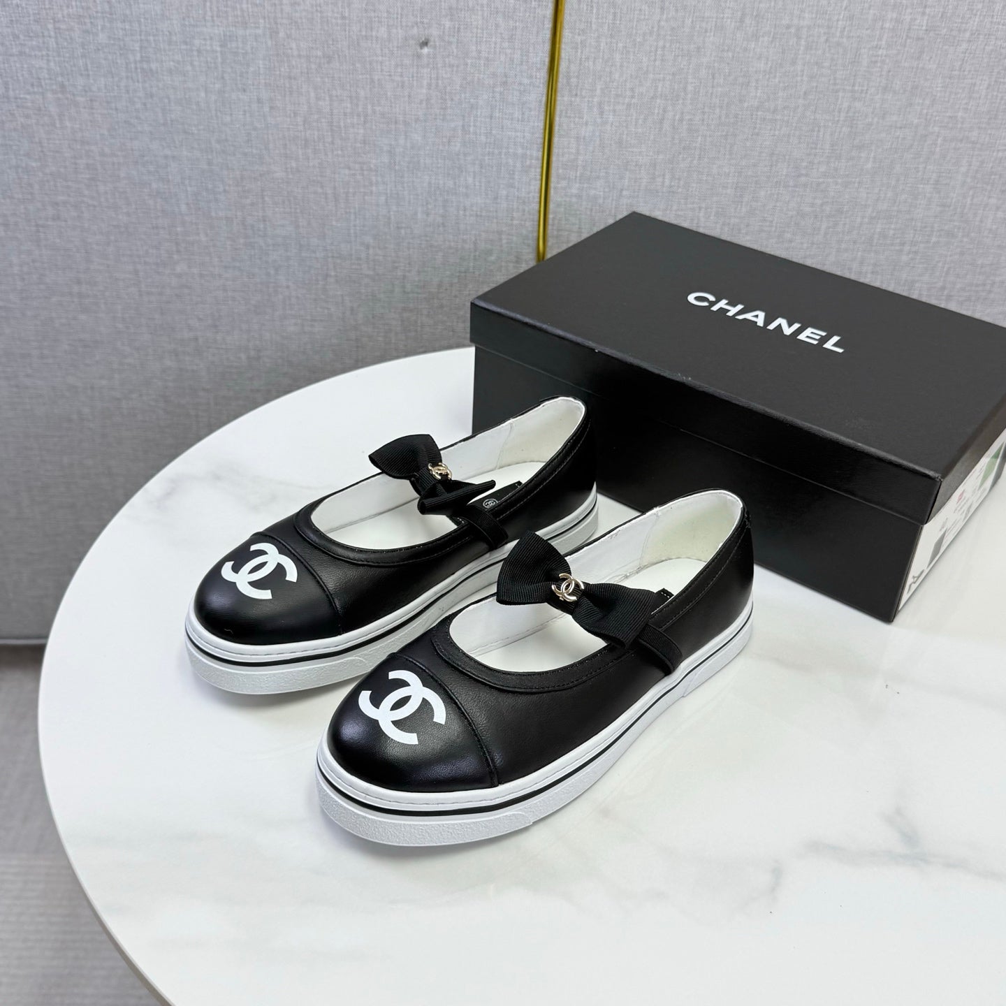 CHANEL 26S MARY JANE SNEAKERS IN BLACK CALFSKIN