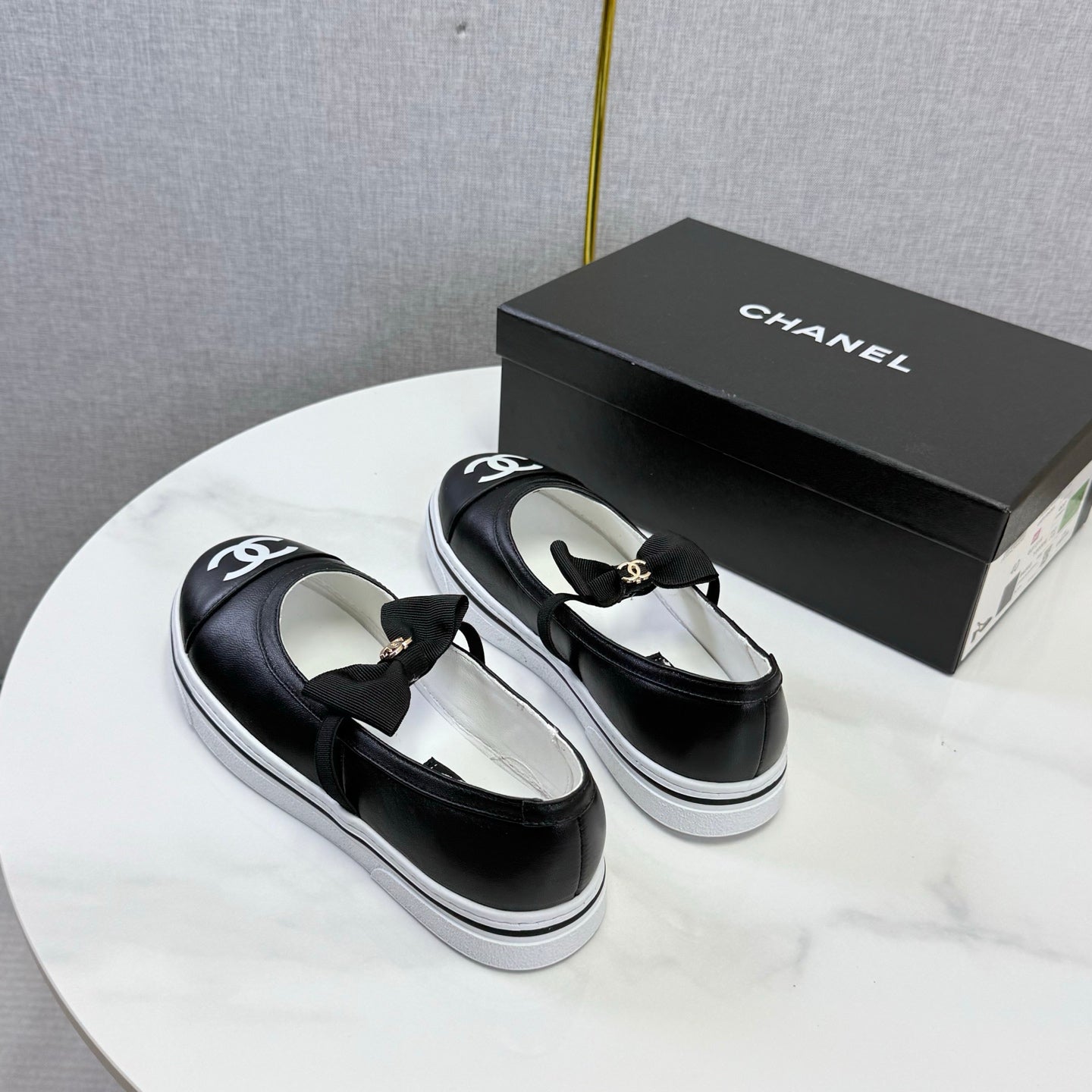CHANEL 26S MARY JANE SNEAKERS IN BLACK CALFSKIN