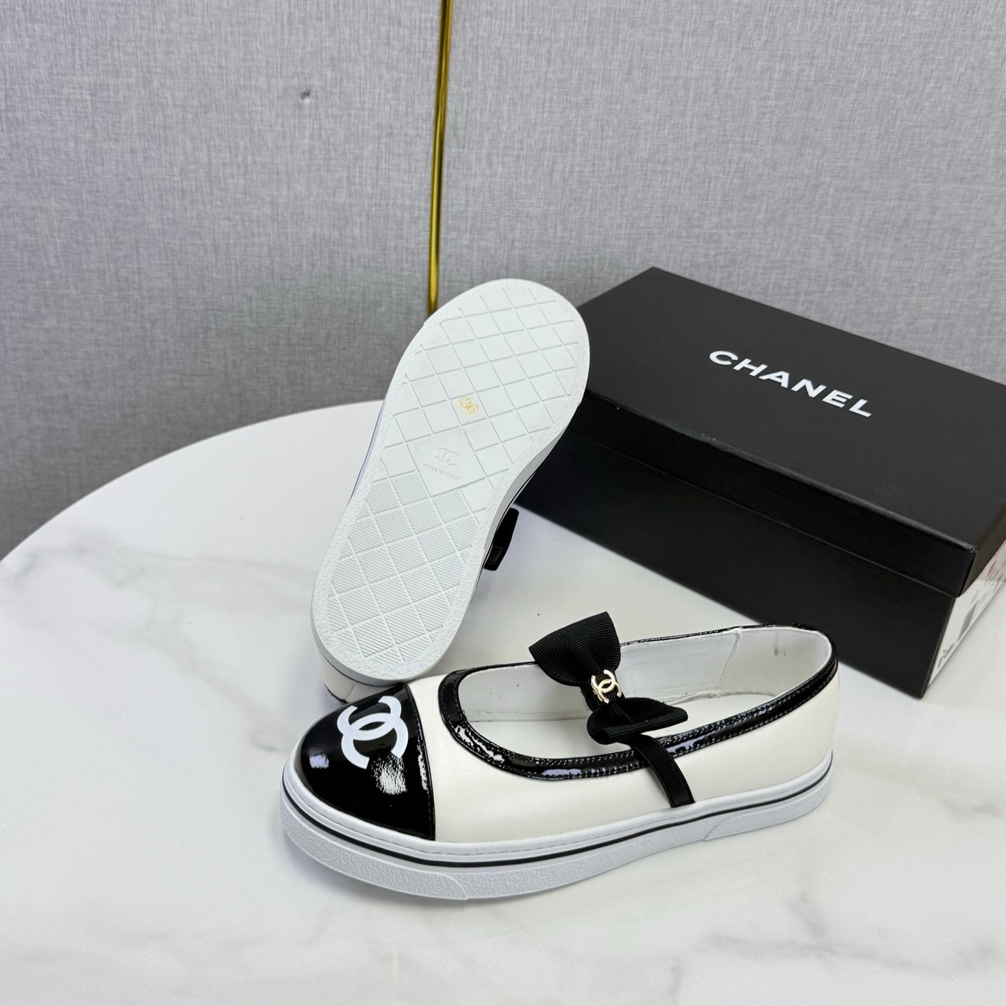 CHANEL 26S MARY JANE SNEAKERS IN WHITE CALFSKIN