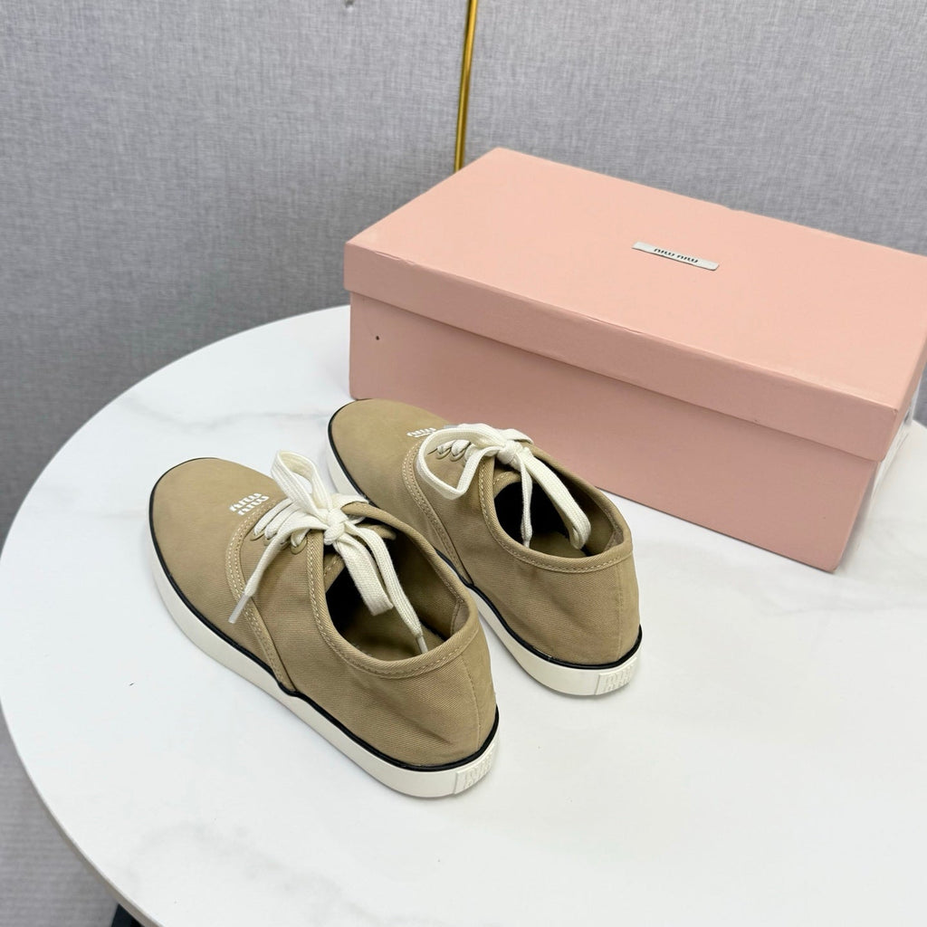 MIUMIU 26S SNEAKER IN CHESTNUT BROWN FABRIC