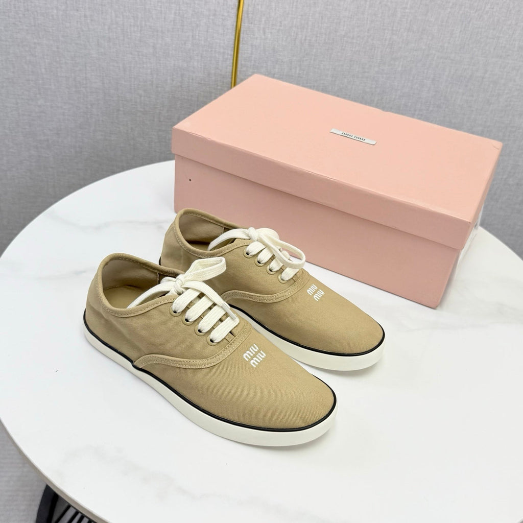 MIUMIU 26S SNEAKER IN CHESTNUT BROWN FABRIC
