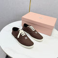 MIUMIU 26S SNEAKER IN DRAK BROWN FABRIC