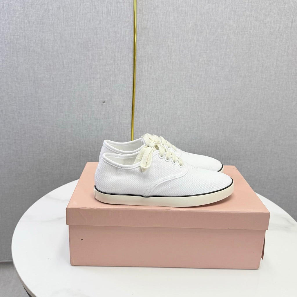 MIUMIU 26S SNEAKER IN WHITE FABRIC