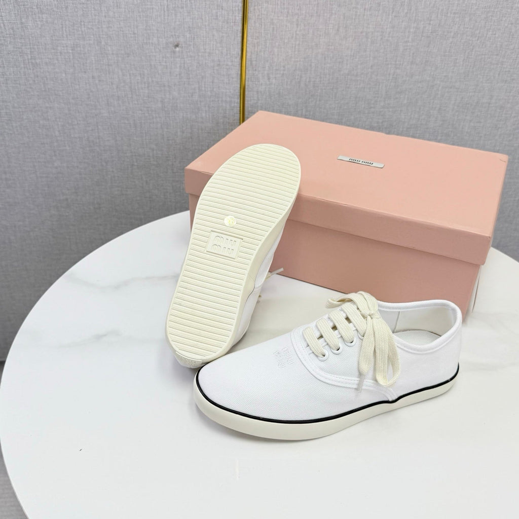 MIUMIU 26S SNEAKER IN WHITE FABRIC