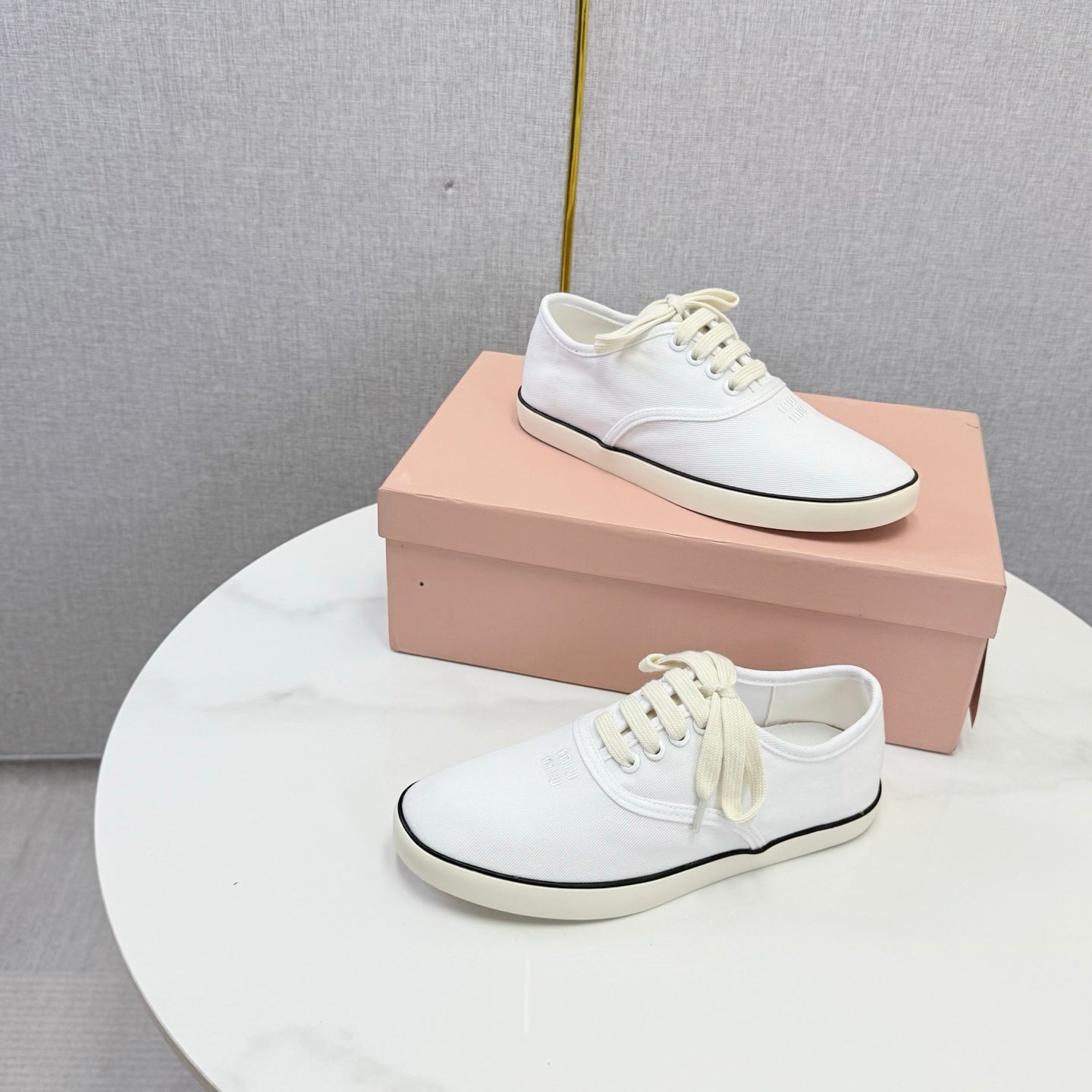 MIUMIU 26S SNEAKER IN WHITE FABRIC
