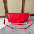 CELINE 26S LITTLE HALFMOON SOFT 46 IN RED LAMBSKIN